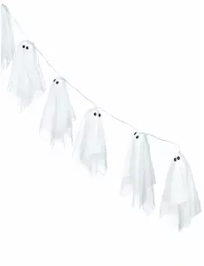 Svítící girlanda duchů Halloween 150 cm