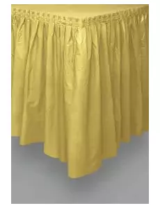 Zlatá plastová sukně na stůl