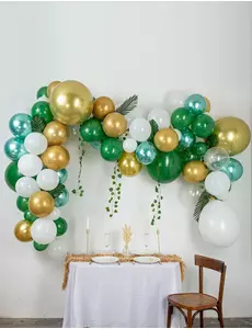 Sada na tropický balónkový oblouk s 86 listy (břečťan, palma, monstera)