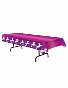 Plastový ubrus jednorožec fialový 137 × 274 cm