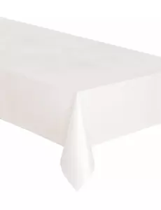Bílý obdélníkový plastový ubrus 137 x 274 cm