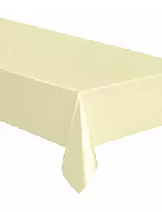 Obdélníkový slonovinový plastový ubrus 137 x 274 cm