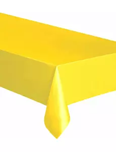 Obdélníkový žlutý plastový ubrus 137 x 274 cm