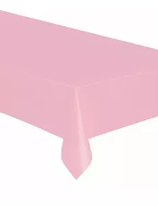 Obdélníkový světle růžový plastový ubrus 137 x 274 cm