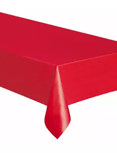 Červený obdélníkový plastový ubrus 137 x 274 cm