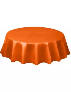 Oranžový kulatý plastový ubrus 213 cm