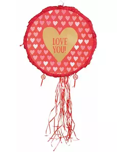 Piñata srdce Love you červená a zlatá 40 cm