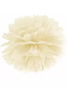 Krémový papírový závěsný pompom 25cm