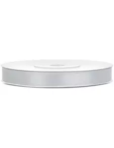Stříbrná saténová stuha 0.6 cm x 25 m