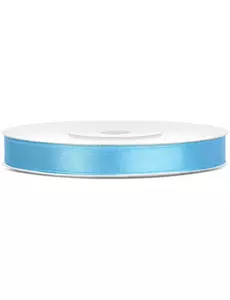 Nebesky modrá saténová stuha 0.6 cm x 25 m