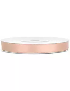 Světle broskvová saténová stuha 0.6 cm x 25 m