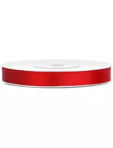 Červená saténová stuha 0.6 cm x 25 m