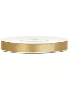 Zlatookrová saténová stuha 0.6 cm x 25 m