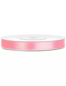 Růžová saténová stuha 0.6 cm x 25 m