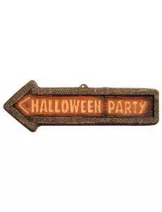 Šipka cedule „Halloween Party“