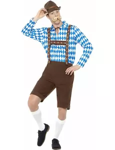 Bavorský kostým modro-hnědý pro dospělé, Velikost: Large