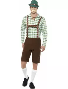 Bavorský kostým zeleno-hnědý pro dospělé, Velikost: Medium