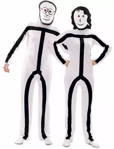 Kostým Stickman Mask pro dospělé, Velikost: Small (48)