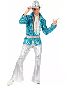 Modrý disco kostým pro muže, Velikost: Medium/Large