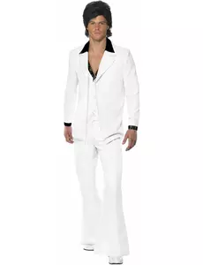 Bílý disco kostým pro muže, Velikost: Medium