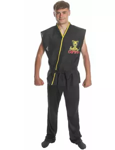 Černý karate student kostým pro dospělé, Velikost: Large