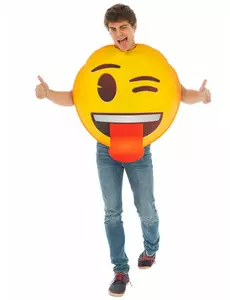 Emoji kostým mrkající obličej pro dospělé