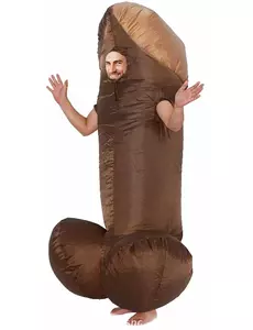 Černý nafukovací kostým penisu pro dospělé