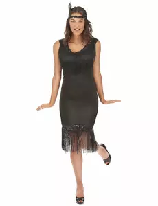 Dámský kostým černých charlestonových šatů – plus size
