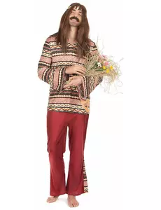Bordó hippie kostým pro muže, Velikost: Medium/Large