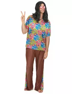 Hippie kostým se zvonovými kalhotami pro muže
