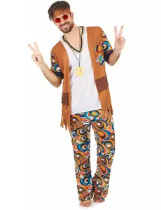 Hippie kostým s kulatými vzory pro muže, Velikost: Medium