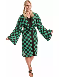 Károvaný manga kimono kostým pro dospělé, Velikost: Large