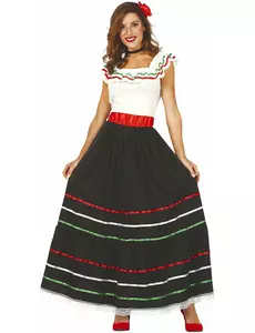 Dlouhý mexický kostým pro ženy, Velikost: Medium (38-40)