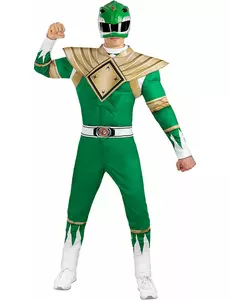 Zelený Power Ranger kostým pro dospělé, Velikost: Large