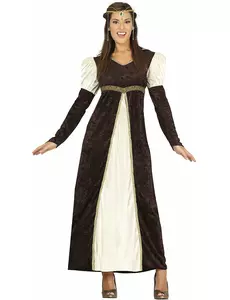 Hnědý středověký kostým princezny pro ženy, Velikost: Medium (38-40)