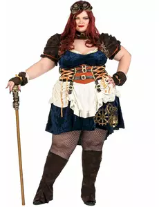 Plus size retro futuristický steampunk kostým pro ženy, Velikost: X-Large (44/46)