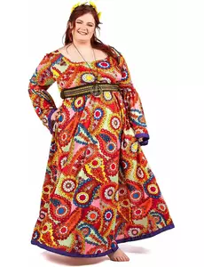 Plus size hippie šaty kostým pro ženy, Velikost: XX-Large