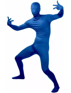 Modrý „second skin“ kostým pro dospělé, Velikost: Medium
