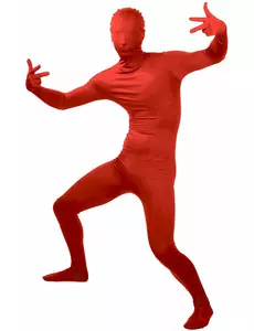 Červený „second skin“ kostým pro dospělé, Velikost: Medium