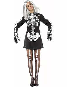 Černo-bílý kostým kostlivce pro ženy Halloween