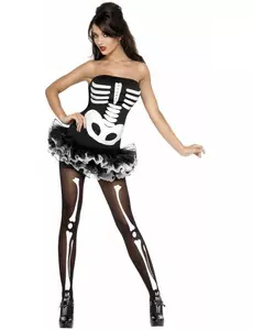 Sexy kostým kostlivce pro ženy s tutu Halloween, Velikost: X-Small