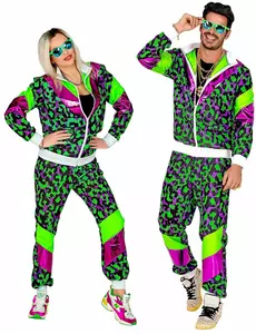 Teplákový kostým s neonovým leopardím potiskem – plus size, Velikost: XX-Large