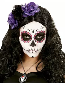 40 fialových a růžových kamínků pro dospělé Dia de los muertos
