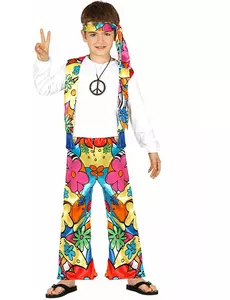 Dětský hippie kostým s velkými květy, Velikost: 3-4 let (95-105 cm)