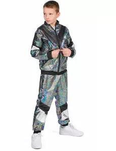 Teenagerský disco jogging kostým 80. léta, Velikost: 11-13 let (158 cm)