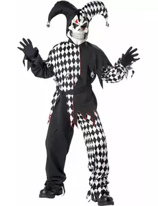 Černo-bílý zlý Joker kostým pro děti