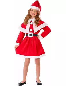 Klasický kostým Mother Christmas pro dívky, Velikost: 3-4 let (98-115 cm)