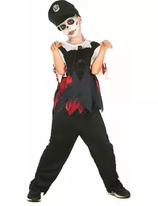 Dětský kostým zombie policisty černobílý, Velikost: 10-12 let (130-140 cm)
