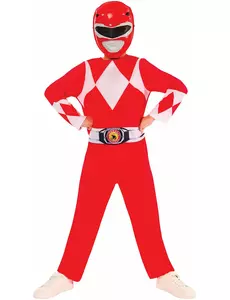 Klasický červený Power Ranger kostým pro děti, Velikost: 5-6 let (110 to 116 cm)