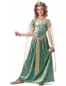 Luxusní kostým královny Guinevery pro dívky, Velikost: 10-12 let (148 cm)